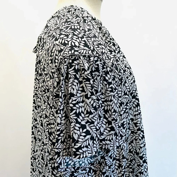 NWT CROFT & BARROW Women Short Sleeve Pullover Casual Black Floral Shirt Size XL - Picture 7 of 14